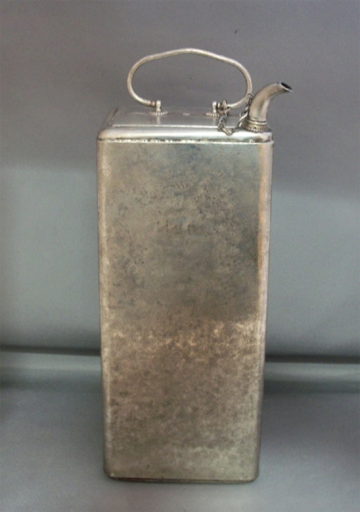 Large Japanese Silver Saki Can