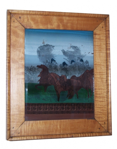 19th Century Napoleonic Reverse Painting on Glass