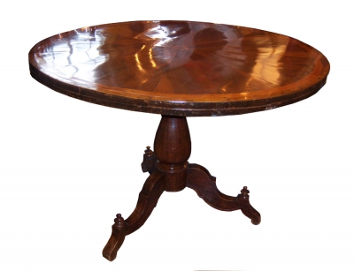 19th C. Italian Inlaid Pedestal Table