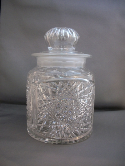 American Brilliant Period Cut Glass Humidor