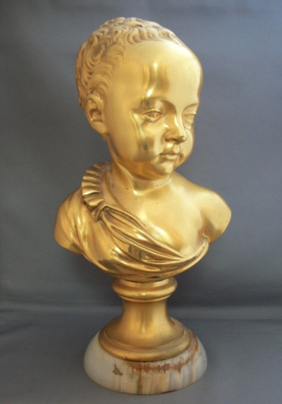 19th Century Bronze Dore Bust of Child