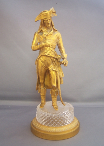 French Bronze Dore and Crystal Figure