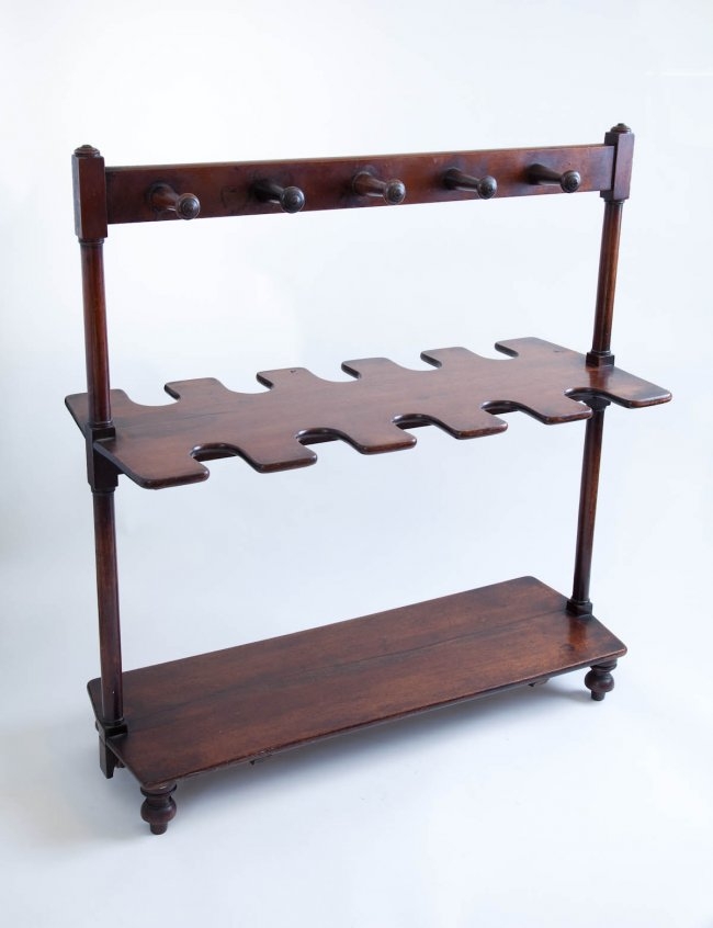 19th c. English Mahogany Boot Rack