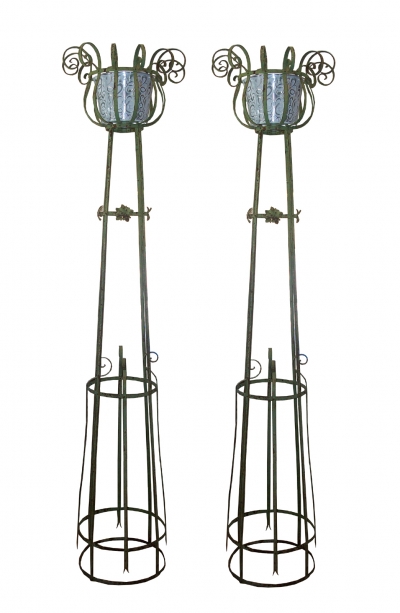 Pair of French Wrought Iron Plant Stands