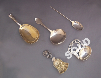 Various Sterling Silver Tea Caddy Spoons