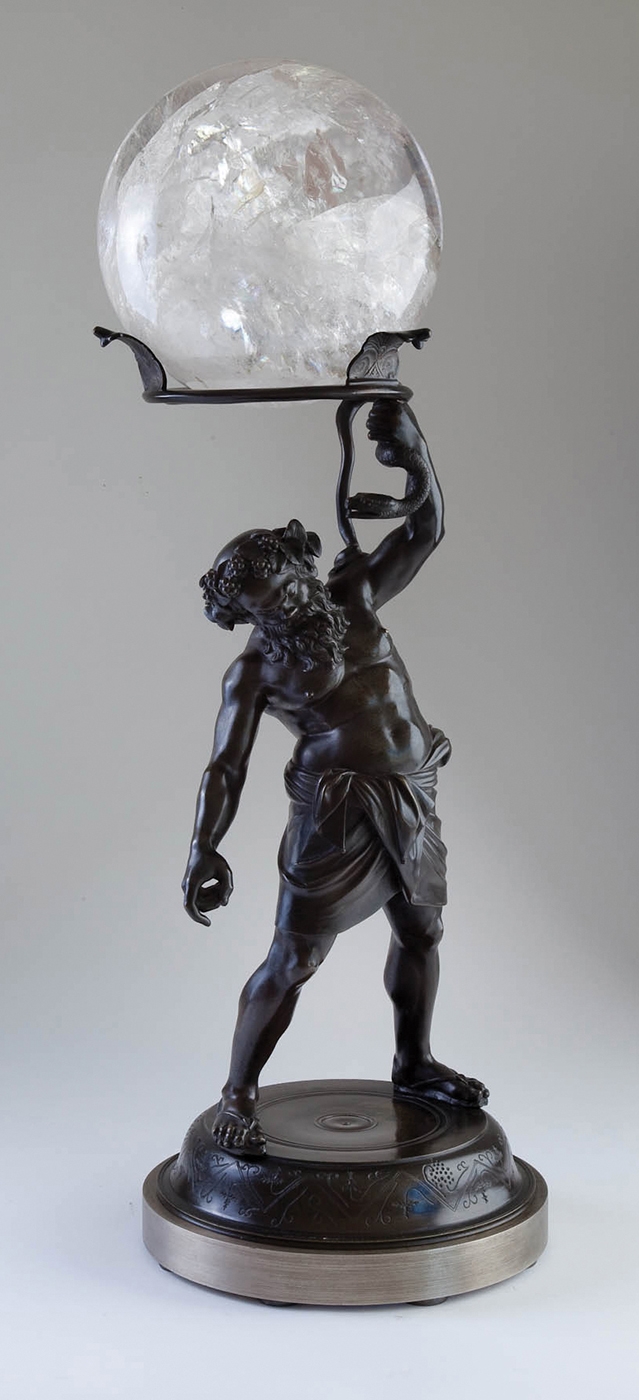 Bronze Figure of Dionysus with Rock Crystal Globe