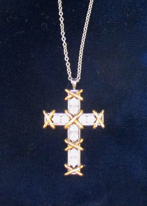 Tiffany & Co Platinum Jean Schlumberger 10-Diamond Cross Pendant Necklace