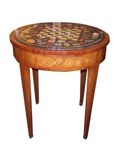 Italian Pietra Dura Inlaid Games Table