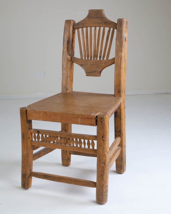 Rustic Mexican Carved Wooden Chair