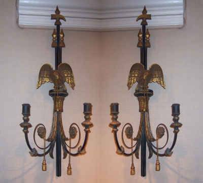 Fabulous Pair of American Sconces