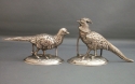 Pair of 19th C. German Pheasant Place Card Holders