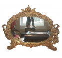 English Bronze Oval Standing Mirrror