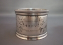 Tiffany & Co Sterling Silver Napkin Ring - Bull Dogs