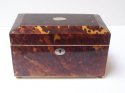 Tortoiseshell Sterling & Bone late Regency Tea Caddy