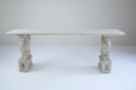 Long Marble Console with Cast Concrete Griffins