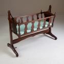 American Carved Walnut Infant Rocking Cradle