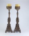 Pair Bronze Ecclesiastical Prickets Sticks