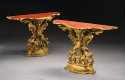 Pair of Italian Rococo Giltwood Console Tables