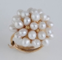 18k Gold and Pearl Cluster Ring