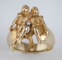 14k Gold Gemini Ring