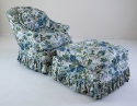 Upholstered Armchair with Ottoman