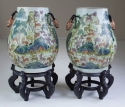 Pair Chinese Porcelain Urns