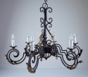 Iron and Parcel Gilt Chandelier