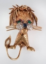 18k Gold Whimsical Lion Pin