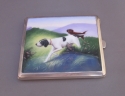 1930 German Case with Enamel Pointer Portrait