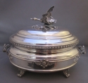 Italian .800 Silver Tureen with Duck Finial