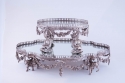 Continental silver over bronze two tiered mirrored plateau