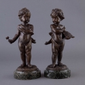 Pair of Bronze Putti Signed KAVET