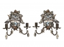 Whimsical Pair of Bagues Crystal Sconces