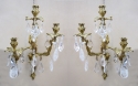 Pair 19th C. Rock Crystal & Ormolu Sconces