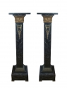 Pair of Varigated Marble Pedestals