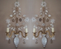 Pr Rock Crystal & Smokey Quartz Sconces