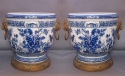 Pair of Chinese Blue & White Jardinieres