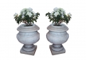 Pair of Carrara Marble Planters / Urns